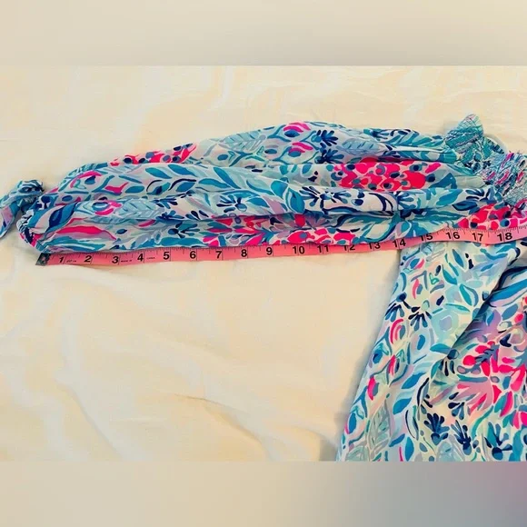 Lilly Pulitzer MaryEllen Off the Shoulder Dress - Zanzibar Blue Party Princess M - Picture 6 of 8